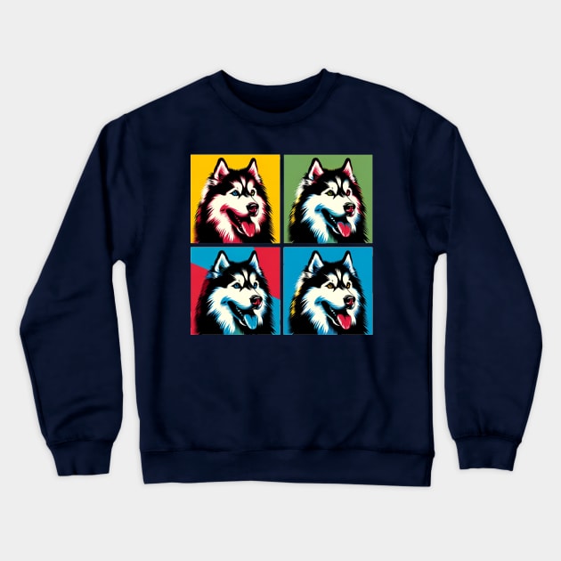 Siberian Husky Pop Art - Dog Lover Gifts Crewneck Sweatshirt by PawPopArt